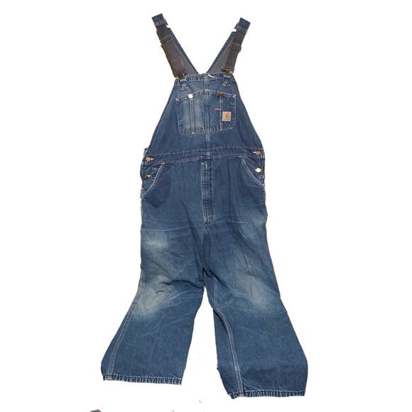 mens carhartt denim overalls